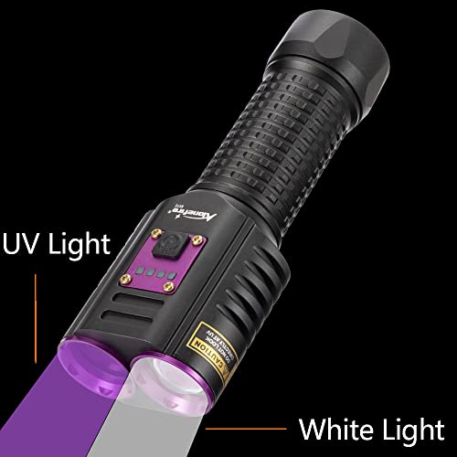 Alonefire Sv72 365Nm Uv Flashlight 2 In 1 White Light+Ultraviolet Light Rechargeable Pet Urine Detector For Resin Curing, Fishing, Minerals, Scorpion With High Capacity Battery, Uv Protective Glasses #TOP2