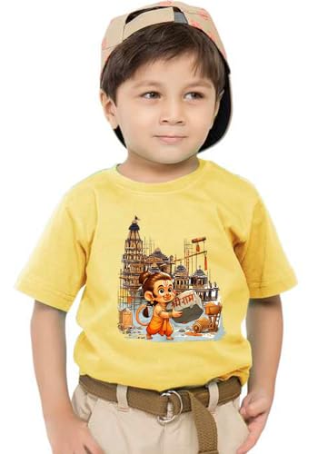 Image of Wear Your Opinion Jay Shree Ram Mandir Theme Kids Premium Round Neck T-Shirt (Design: Ayodhya Drishyam)