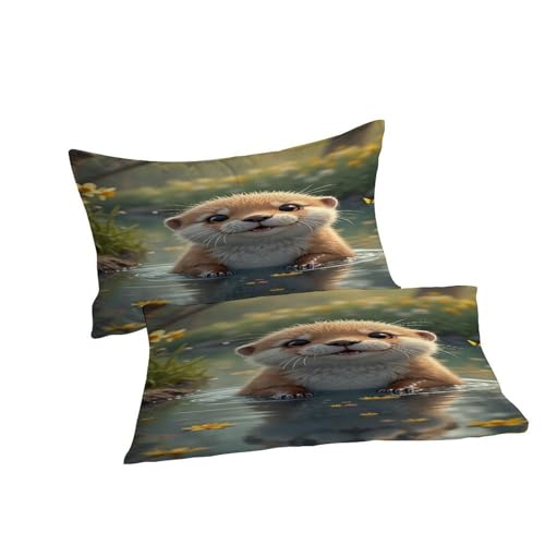 Housse de couette loutre 3D de qualité supérieure en microfibre douce 220x240cm - 7