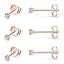 3 Pairs-CZ Earrings-Rose Gold