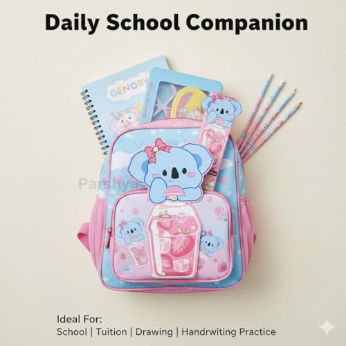 Image of KiddieWorld Cute Cartoon HB Pencils for Kids (24 PCS) with Storage Case, Dark Writing Break Resistant Lead, Triangle Grip School Pencils for Writing Drawing Homework Return Gift Set