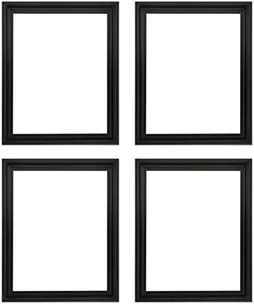 Creative Mark Illusions Floater Frame for 3/4 Inch Depth Stretched Canvas Paintings & Artwork - 4 Pack - [Black - 8x10]