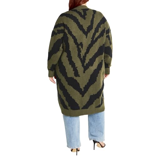 City Chic Women's Plus Size Earn Your Stripes Cardigan2