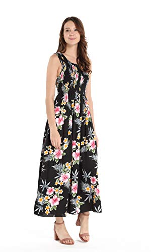 Image of Family Matching Hawaiian Clothes, Hibiscus Black | Black Hibiscus Print • Soft Rayon Fabric • Family Matching Outfits • Vacation Ready • Luau Party Wear