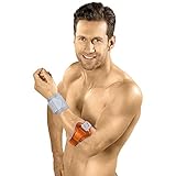 Epicondylitisspange Epi-Hit, Farbe der Spange orange, Farbe der Bandage platinum