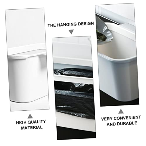 Caneca de basura colgante rectangular blanca para cocina miniatura 4