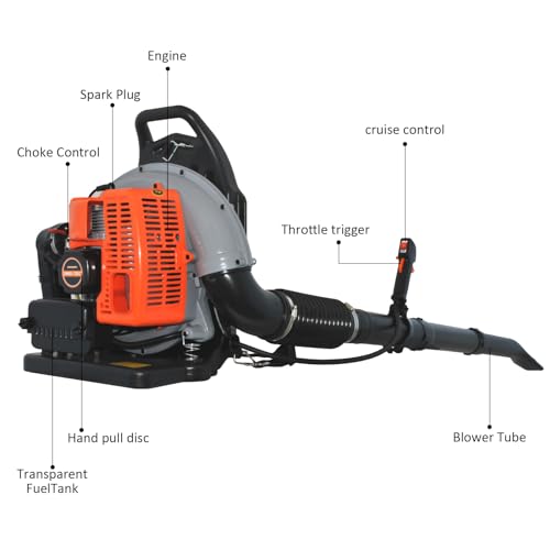 Ebikestar 650 72Cc Gas Leaf Blower, 3.6Hp 2 Stroke Backpack Gas Blower thumb #1