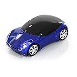 ASHATA 2.4G Wireless Mouse Car Mouse with USB Reciver 1600DPI Optical Mouse for PC Computer Laptop Tablet, High Precision Cute Mouse for Win XP/Vista/Win7/ME/2000/for Mac OS (Blue)