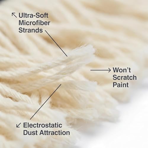 Image of Car Duster Ceramic Wax Infused Car Cleaner for Scratch-Free Cleaning, Easy Handle Grip|Car Cleaning Kit for Effortless Dust Removal Cleaning Brush with Handle for Car Cleaning, Black
