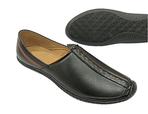 Image of Punjabi Mojaris Mens Shoes Cream Wedding for Groom,Traditional Indian Footwear Ethnic Peshawari Slippers