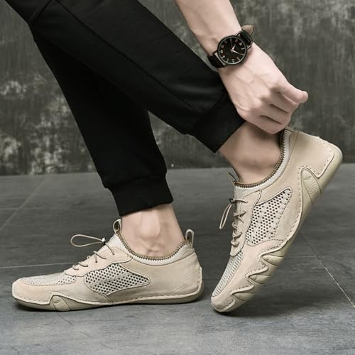Image of Driving Shoes for Men Breathable Mesh Men's Casual Shoes Slip On Fashion Comfortable Handmade