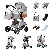 YAZOCO kinderwagen 3 in 1 Buggy Babybett Komplett Set Einem Klick...