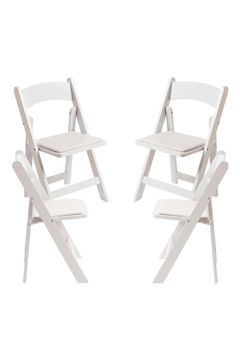 Regalos Miguel - Sillas Plegables - Pack 4 Sillas Plegables Wala Madera - Blanco