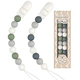 Pacifier Clip Boys Girls Paci Holder Silicone Teething Beads Teether Toys Binky Soothie Clip for...