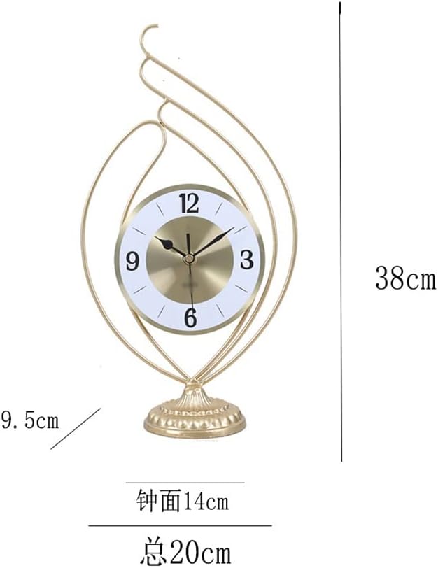 European Iron Art Table Top Clock Seat Living Room Study Pendulum