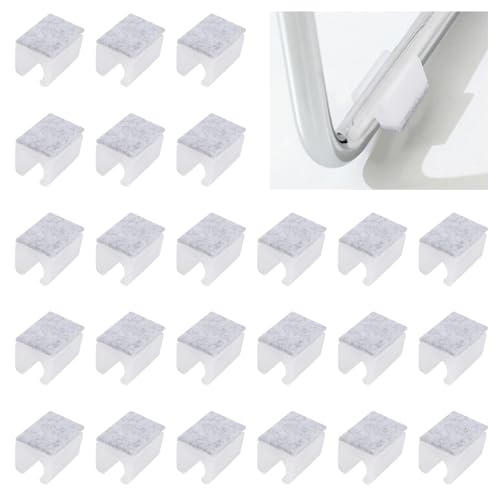 UFURMATE 24 piezas de almohadillas para sillas, protectores de suelo para patas de silla de 14 mm de plástico con almohadillas de fieltro, protectores de patas de muebles en forma de U, patas de silla