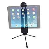 YuCool - Adaptador para trípode, soporte universal ajustable para todos los iPad Pro, Surface, Smartphone, Tablet, palo selfie + mini trípode de metal ligero – negro