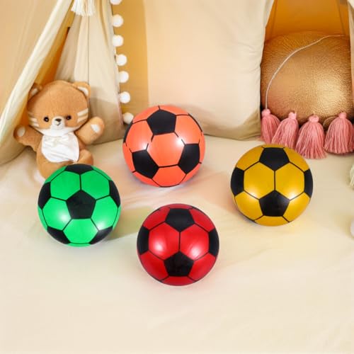 NUOLUX 6 Stück Mini Fußball Softball Sport Bälle Spielzeug Aufblasbare Softball Spielzeug FüR Jungen Und MäDchen Schwimmbad-Strandbälle Indoor-Outdoor-Sportgeschenk