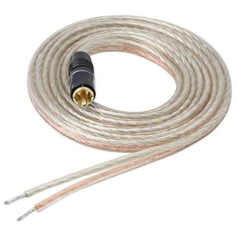 RCA Speaker Wire, Speaker Cable to RCA Plug, Gold Plated Metal RCA Connector High Level Audio Cable for Amplifiers and Subwoofer - 2 M Cover