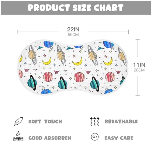 xigua Colorful Planets Baby Burp Cloths for Newborn Boys and Girls 1 Pack, Soft & Absorbent Cotton Baby Burp Cloth, Baby Washcloths, Newborn Towel, Burp Rags4