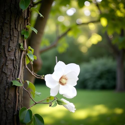 Calsgkspray 2個 ホワイト 人工マグノリア フェイクシルクフラワー シングルフローラル ホームデコレーション リビングルーム ベッドルーム ガーデンパーティー ウェディングデコレーション ポット付き 花瓶 ホームデコレーション製品 デスクテーブル、デコレーション用 [4]