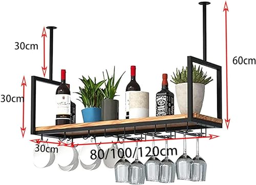 Casier à vin suspendu avec étagère en verre à pied : gagnez de la place en cuisine