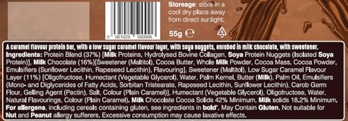 SWEET ROBYN’S Caramel Protein Bars – 18 g Protein, Collagen-Enriched, Low-Sugar, Real Belgian Chocolate (12 Pack, 55 g Each) - Image 3