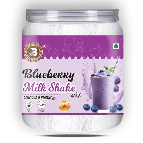 Image of Brew Lab Blueberry Flavour Milkshake Powder Mix | Instant Milkshake Powder | Healthy Milk Drink Mix-250 g