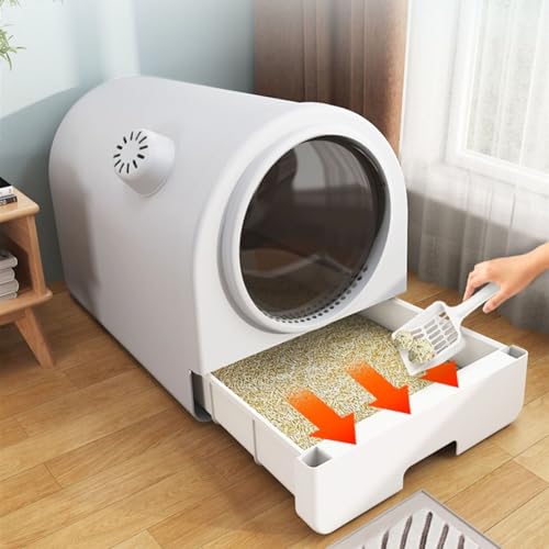 Caja de Arena Cerrada para Gatos Extra Grande Verde miniatura 6