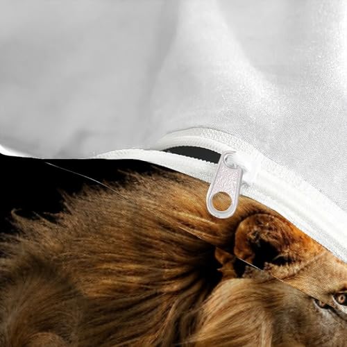 Housse couette lion microfibre qualité supérieure lit double - 5