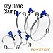 POWERTEC 70249 5 Inch Key Hose Clamp, Thumb Screw Key Adjustable Stainless Steel Hose Clamps for Dust Collection, Dust Collector and Dryer Vent Hose, Pipe Clamp, RV Clamp, Worm Gear Clamp, 5 pack