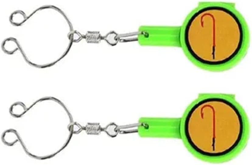 2pcs Fishhook Storage Box Quick Knot Tool Fast Tie Knotter Lakes Tackle Outdoor Fishing Cutter Supplies Portable Lure Protection, Fishing line Cutter, Rod Rig Ease Setup,GREEN