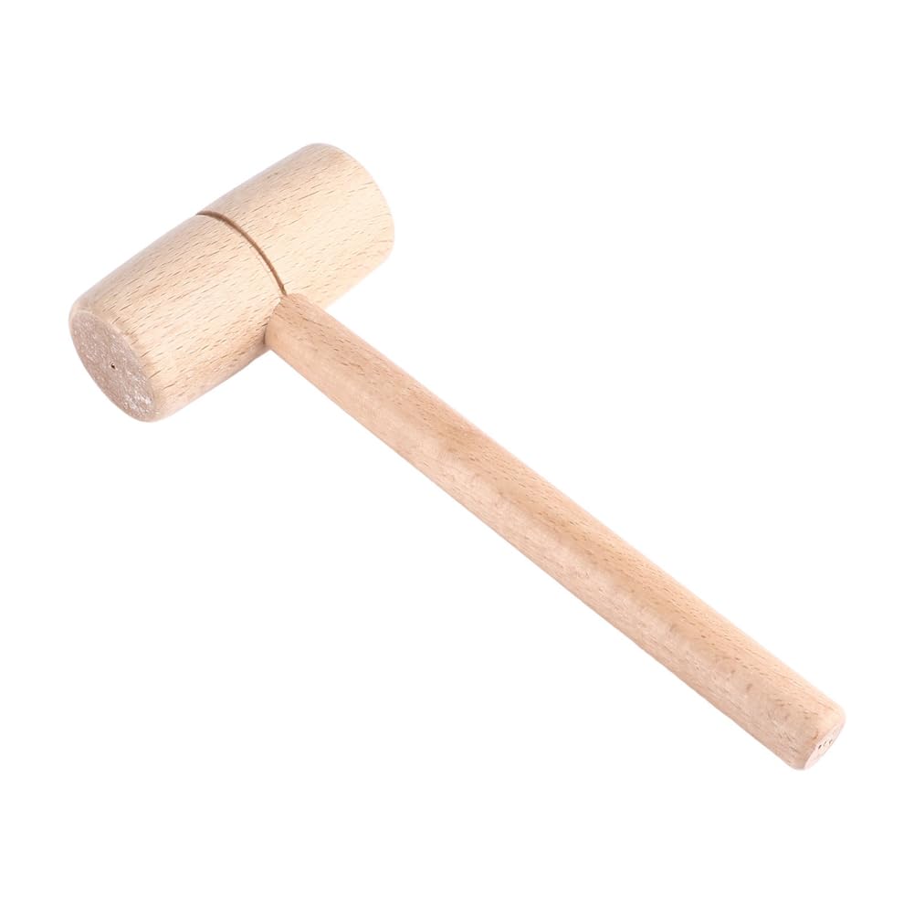 Jnchdghwa As Shown Beech Wood Carpenter Hammer-Hand Tool Round Head For Woodworking For Electrical Diy Projects