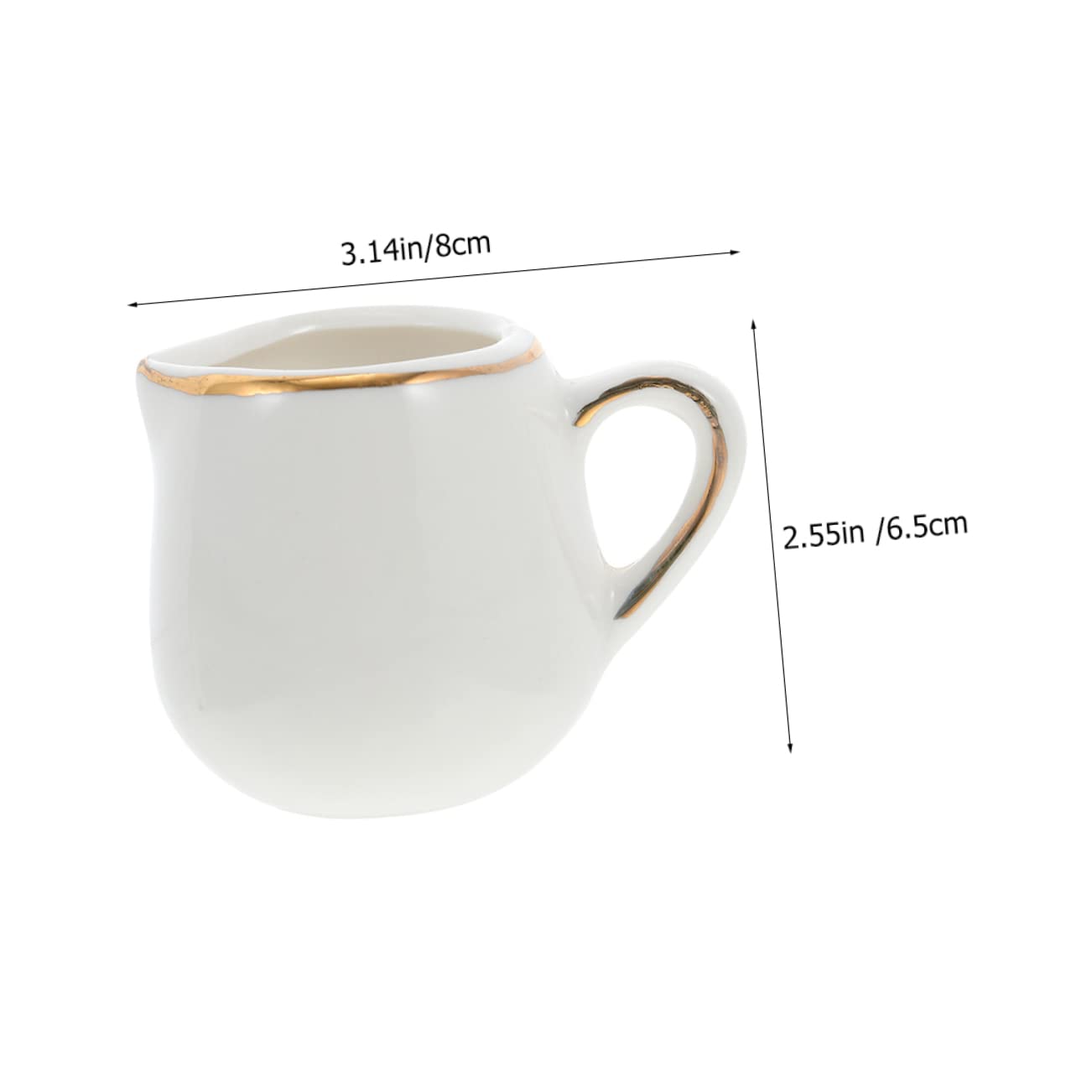 GREENADSCAPE Home Accessory Ceramic Creamer Pitcher Elegant Gold Rim Design Easy to Use