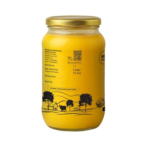 Image of Grace of Cows A2 Gir Cow Ghee 1L - 100% Pure & Natural Desi Ghee Made Using Traditional Bilona Method - For Cooking, Digestion & Daily Wellness