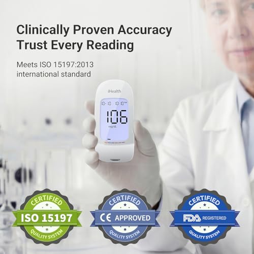 iHealth Acacia AG-607 Blood Glucose Monitor Kit, 100 Strips & Lancets - image 4