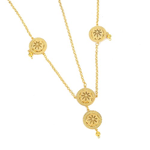 Chaîne de tête éthiopienne plaquée or Bijou de cheveux Habesha Érythrée Cadeau de mariage