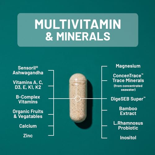 NatureWise Multivitamin for Men + Stress Support + Fulvic Ionic Minerals + Probiotics for Immunity, Male Health, Digestion + Whole Organic Foods - Vegetarian, Non-GMO - 60 Capsules[1-Month Supply] - image 3