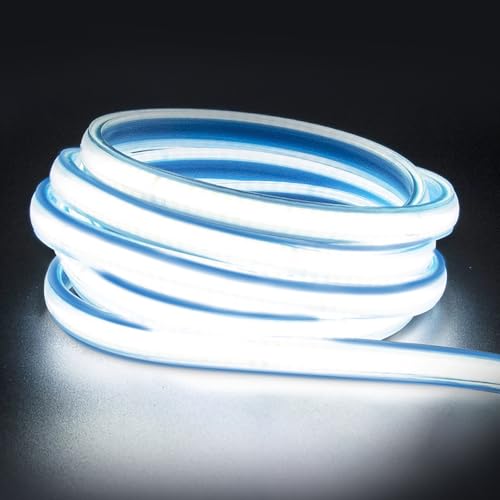 pcningled 110 Volt COB LED Strips Lights 1 Meter IP67 Waterproof LED Light Strips Cold White with US Plug 10 Watt Light Strip 6000K 3.28 Feet (Cold White, 3.28ft)