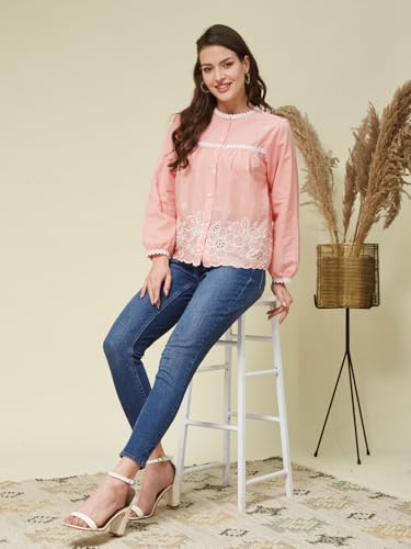 Image of J TURRITOPSIS Women's Cotton Peplum Casual Shirt