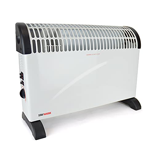 StayWarm 2000w Convector Heater with Fan Assist / 3 Heat Settings and Cool Blow/Frost Watch - White...