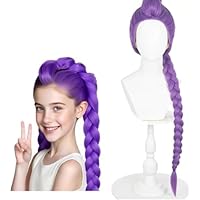 wartleves Anime Costume Cosplay Wig, Purple Braid Wigs for Women Men, Natural Looking Costume Wig for Halloween Party, Cosplay