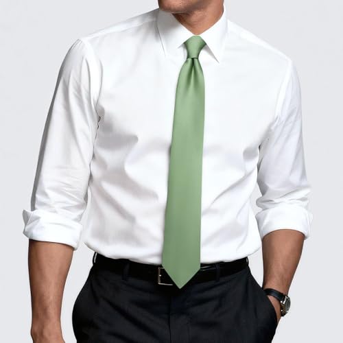 Image of Hi-Tie Men's Extra Long Solid Satin Tie Set 63 Inch /70 Inch Formal Necktie