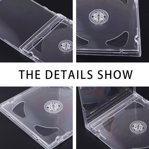 Estuche para CD y DVD de plástico duro transparente en pack de 25 fundas portátiles 4