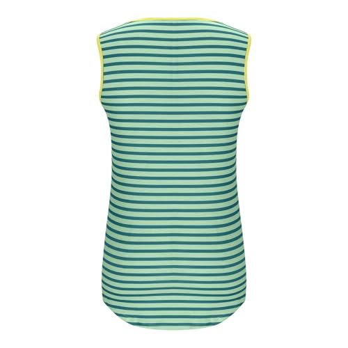 Genérico Camiseta Deportiva de Tirantes Mujer Moda Cuello U a Rayas sin Mangas Camiseta Verano Casual Transpirable y Ligera Tops Básica Camisetas Tirantes Deporte para Entrenamiento, Yoga