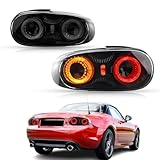 Archaic LED Tail Lights Compatible for Mazda MX-5 MK3 Miata NC2 NC3 2009-2015,w /3D Animation DRL,JDM Design Taillights