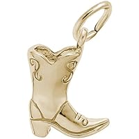 Rembrandt Cowboy Boot Charm - Metal - Gold-Plated Sterling Silver