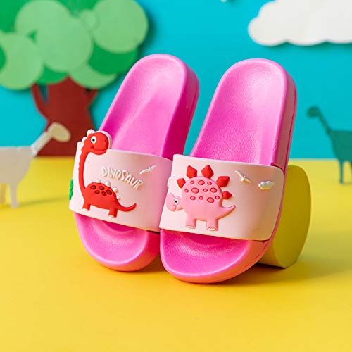 Image of MEMON Toddler Little Kids Dinosaur Beach /Pool /Shower Slides /Anti-Skid Home Bath Slippers /Cute Summer Outdoor Shoes for Girls and Boys