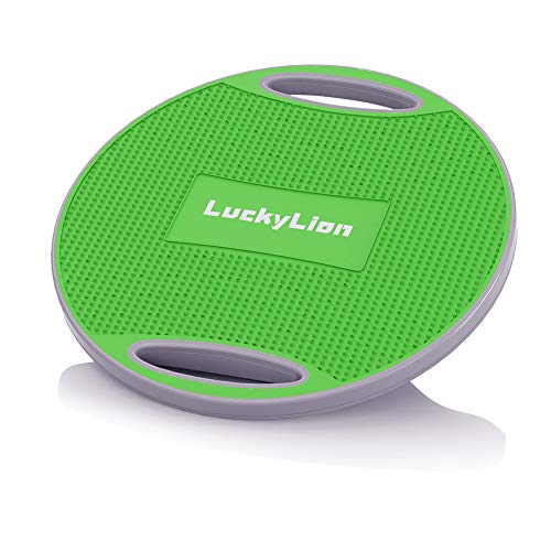 Luckylion バランスボード ダイエット 体幹トレーニング用 コアマッスル強化 室内有酸素運動 360度回転 滑り止め 耐重300KG 運動不足 リハビリ ケガ予防 男女兼用 丸形 持ち運びやすい シェイプアップボード 日本語説明書 １年保証付き（グリーン）