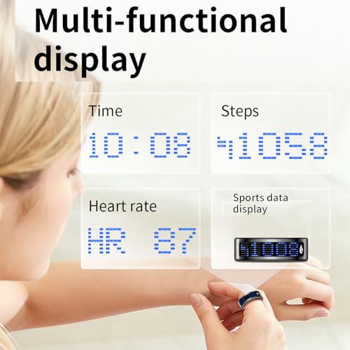 Image of Smart Ring for Women Men Health Ring Fitness Tracker with Sleep Monitor Heart Rate Monitor Distance Screen Display for Android iOS